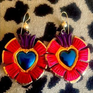 Colorful Handmade Heart Earrings